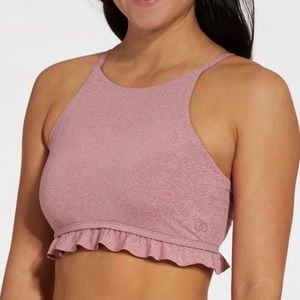 Calia Swim Ruffle High Neck Top